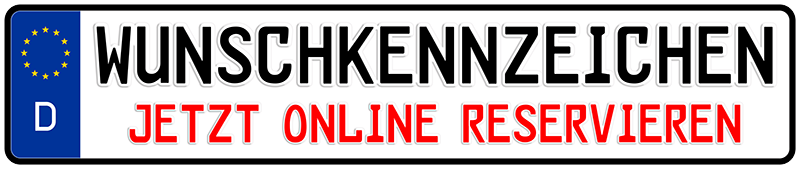 Reservieren Sie jetzt online Ihre Wunschkennzeichen für WAK, SLZ, EA. Wunschkennzeichen reservieren.